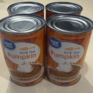 Great Value 100% Pure Pumpkin Cans - Orange